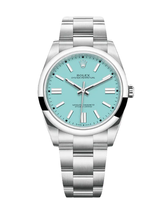 Rolex Oyster Perpetual Turquoise Blue 41mm 124300